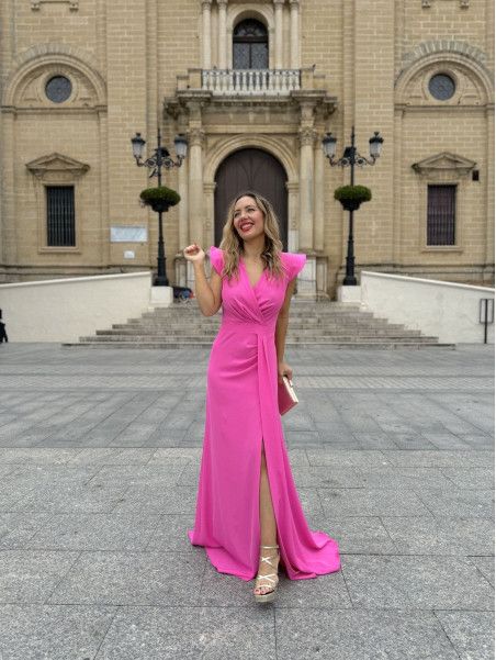 Vestido largo de Fiesta CLAUDIA Rosa