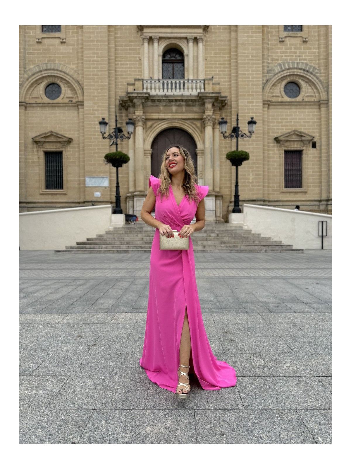 Vestido largo de Fiesta CLAUDIA Rosa