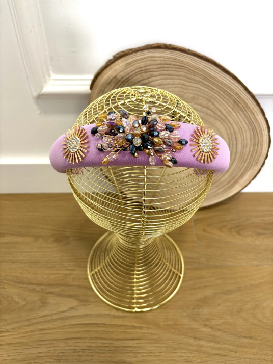 Diadema Malva con piedras