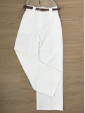 Pantalón de pinza , tipo Palazzo en color blanco ideal para combinar.