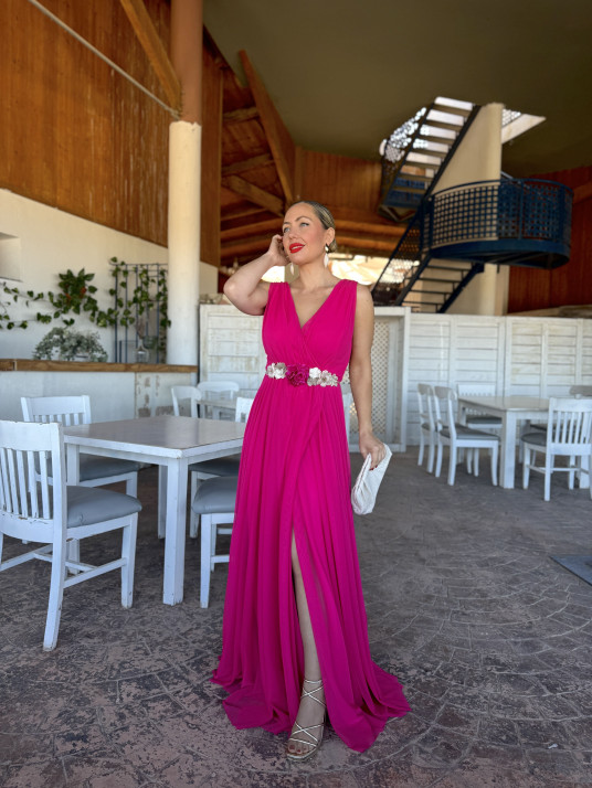 Vestido Largo de Fiesta DAMA Fucsia