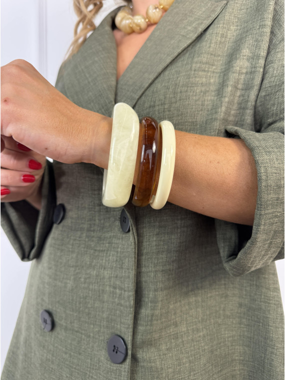 Pulsera Resina Beige/Marron