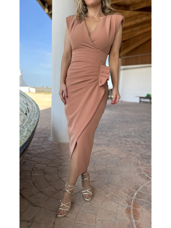 Vestido de Fiesta MURIEL Mocha Mousse
