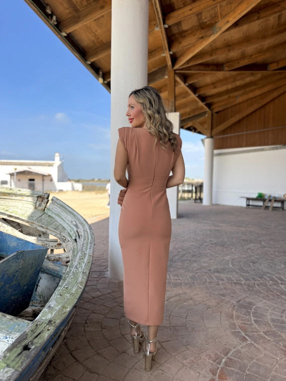 Vestido de Fiesta MURIEL Mocha Mousse