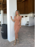 Vestido de Fiesta MURIEL Mocha Mousse