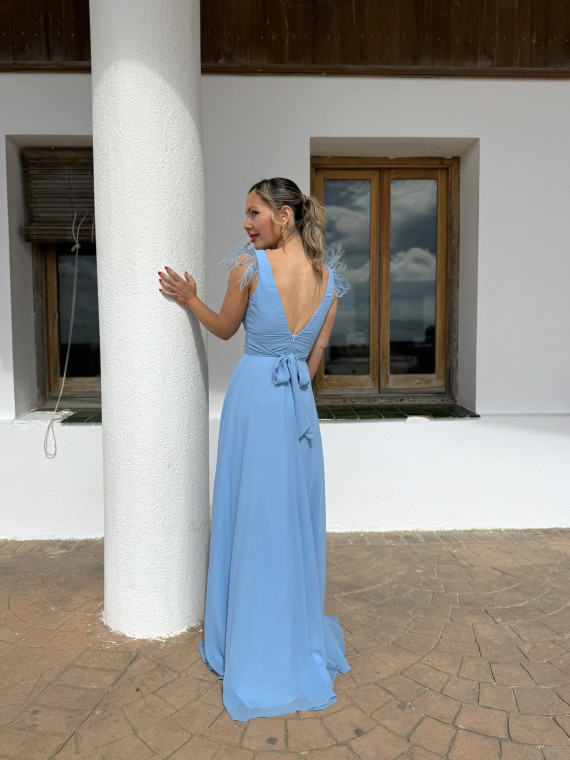 Vestido largo PALOMA Celeste