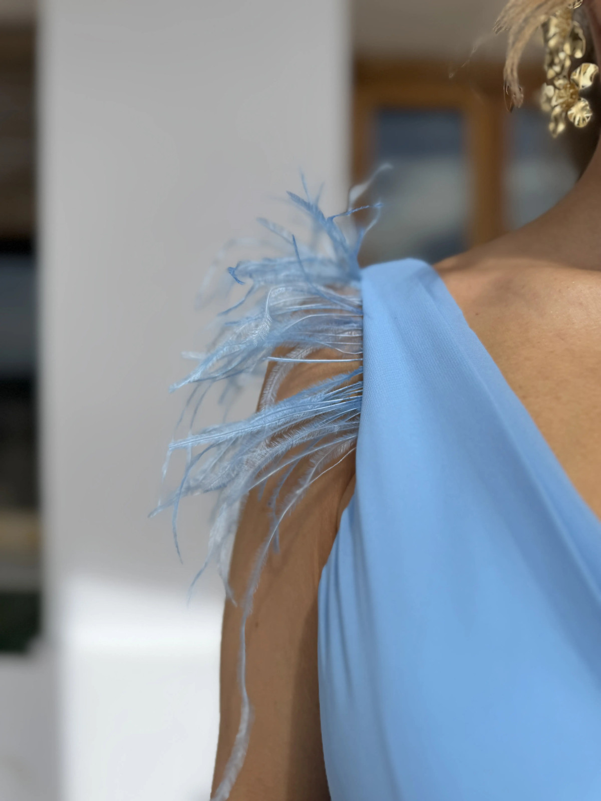 Vestido largo PALOMA Celeste