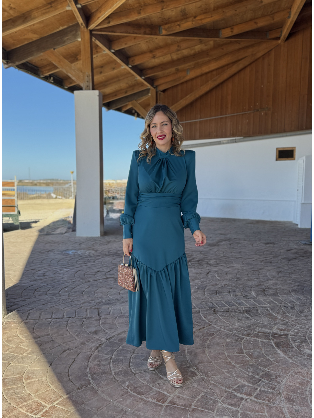 Vestido de Fiesta ANABEL Verde Pato