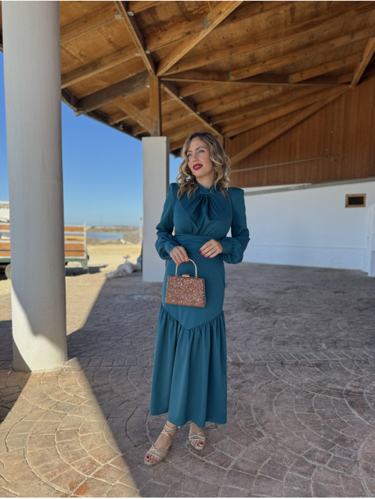 Vestido de Fiesta ANABEL Verde Pato