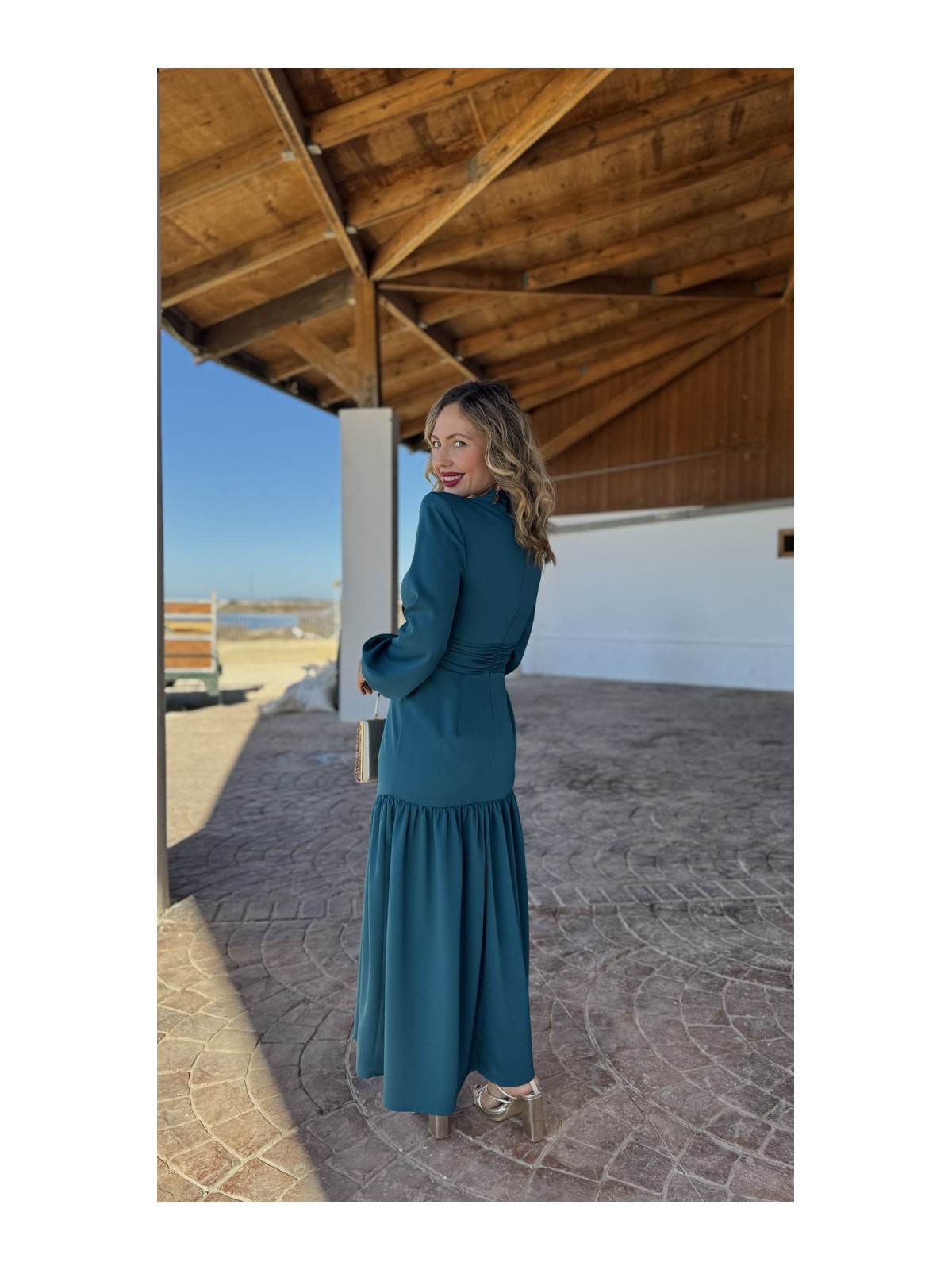 Vestido de Fiesta ANABEL Verde Pato