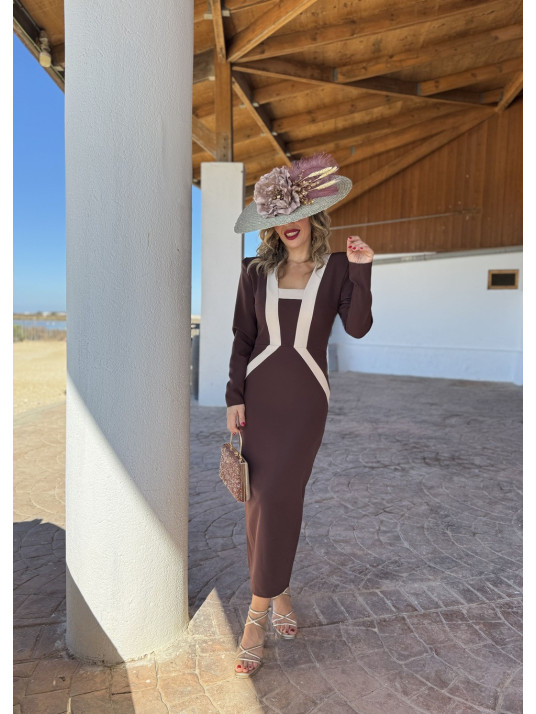 Vestido de Fiesta AMELIA Marrón