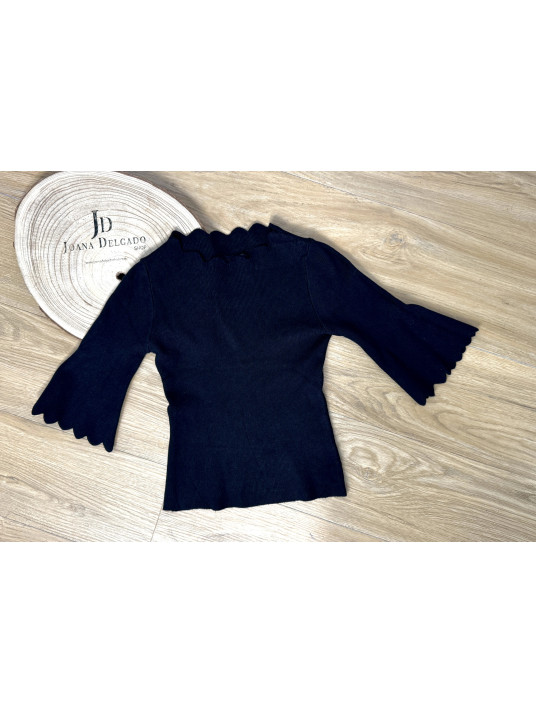 Top de punto FIORELA negro