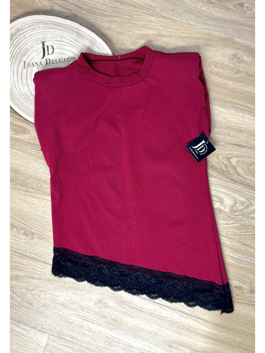 Camiseta hombreras ANKIARA burdeos