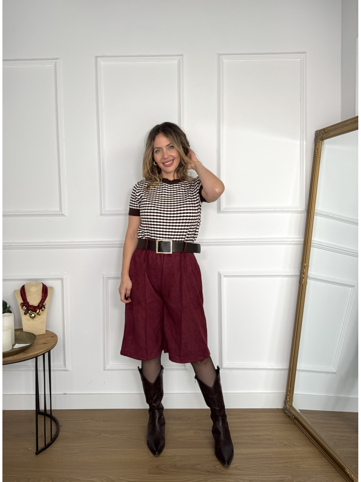 Pantalón Culotte ESPERANZA Burdeos