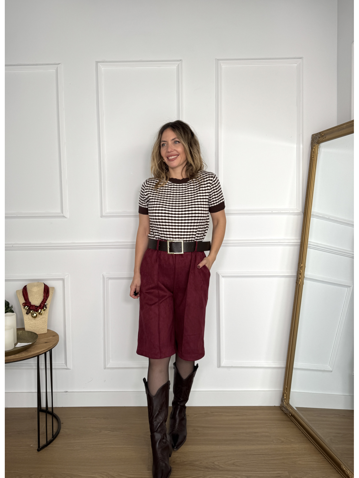 Pantalón Culotte ESPERANZA Burdeos