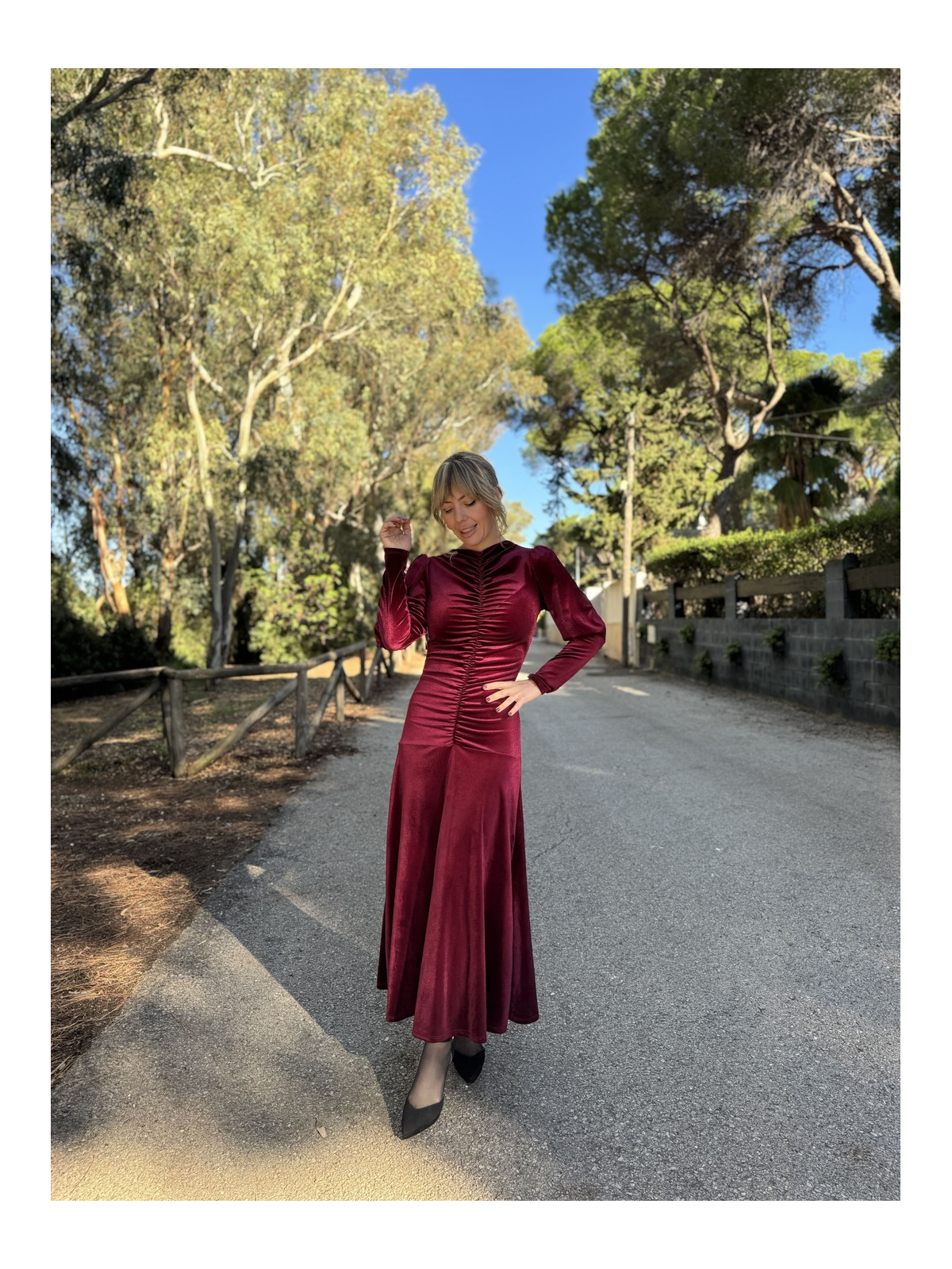 Vestido BELEN Burdeos