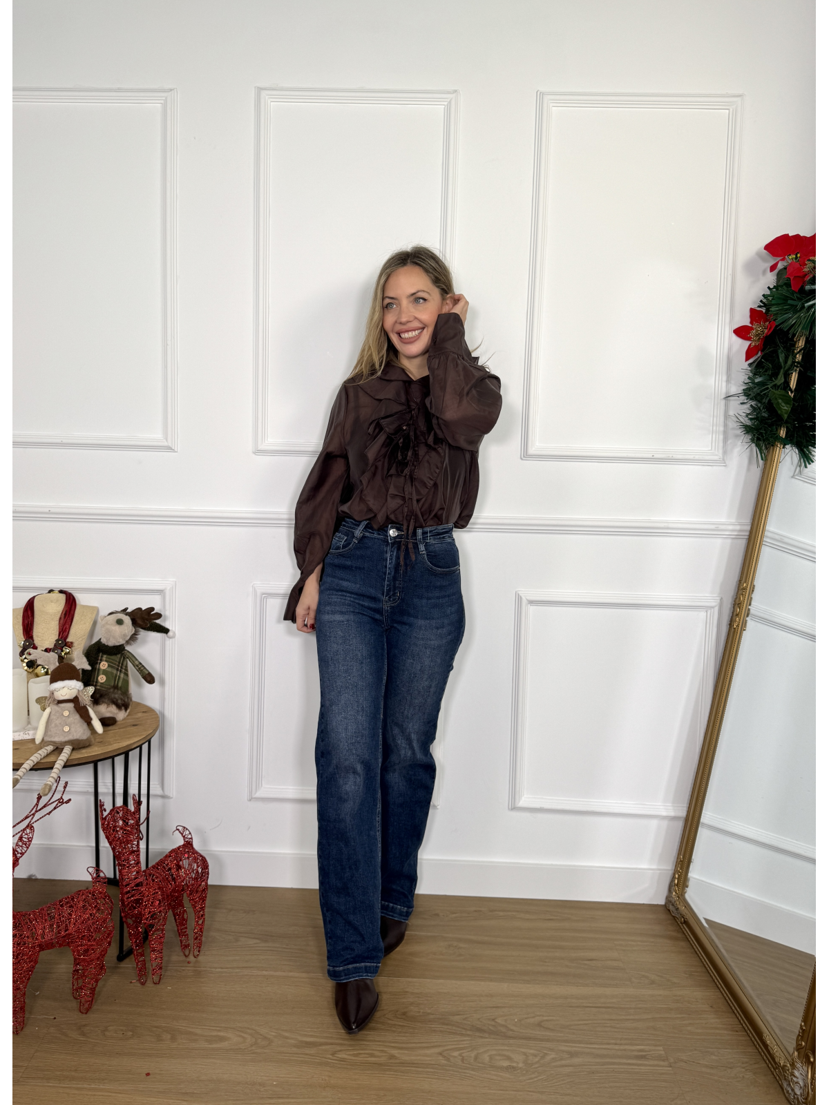 Blusa volantes NELSY marron