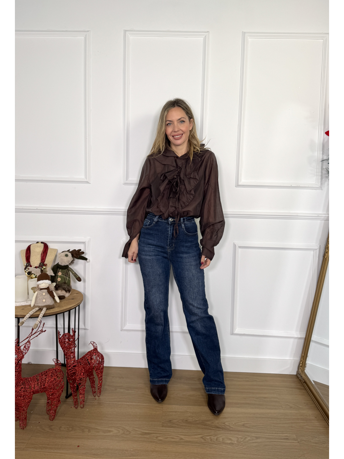 Blusa volantes NELSY marron