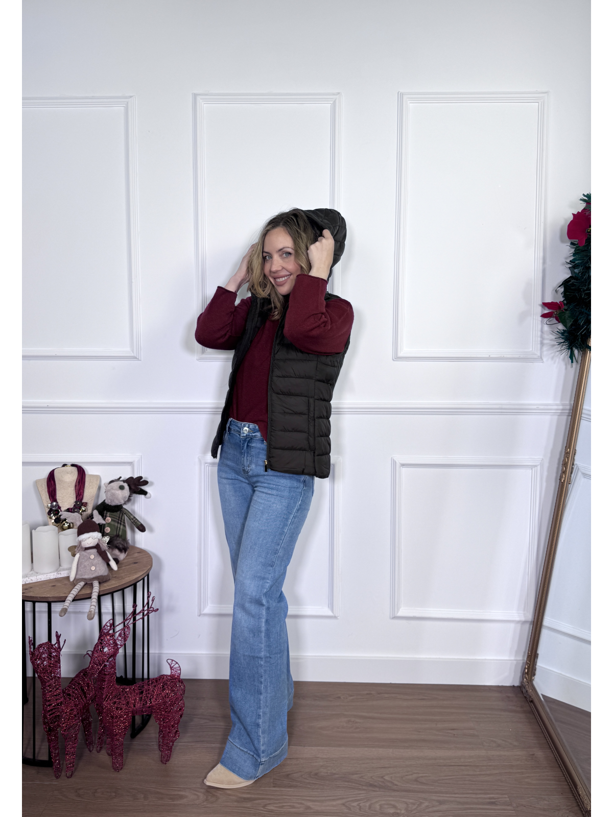 Chaleco acolchado DALIA verde caqui