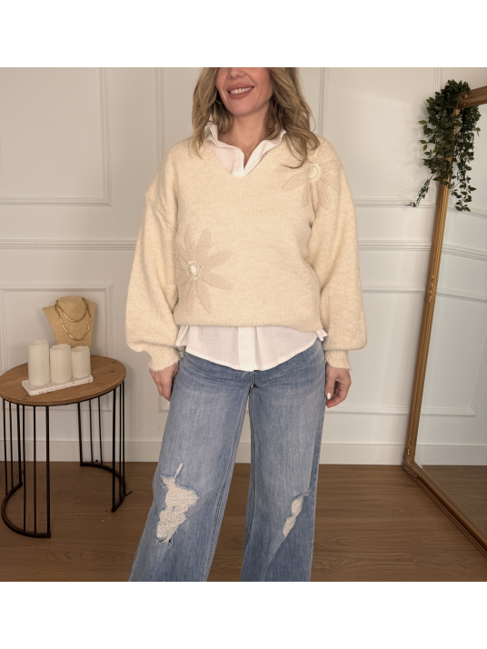 Jersey de punto PRUDEN beige