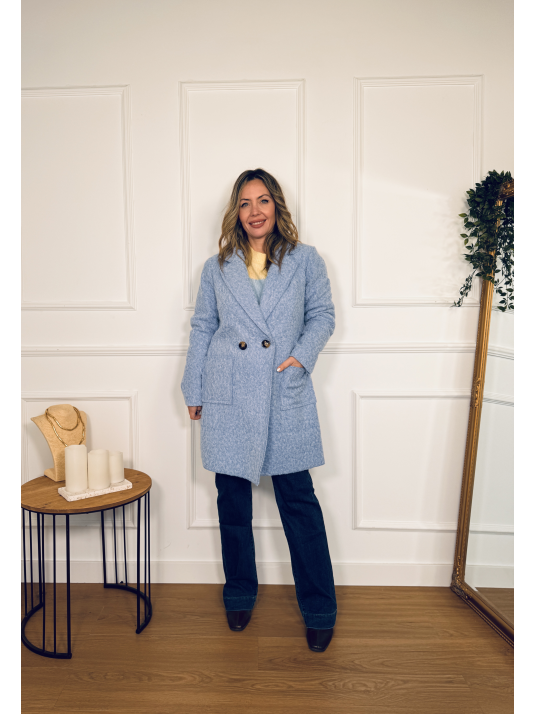 Abrigo 3/4 PRIMAVERA celeste