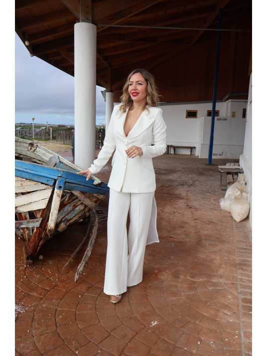 Traje de Chaqueta de Fiesta EMMA Blanco