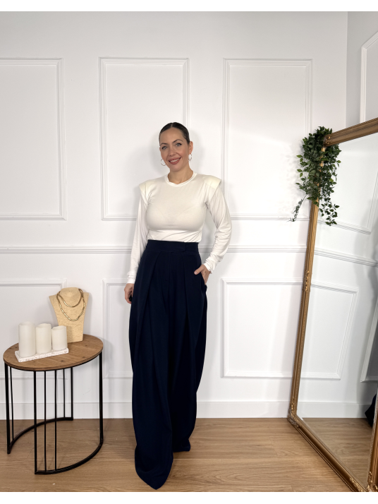 Camiseta con Hombreras TAMARA blanca