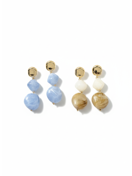 Pendiente combinado con 2 piedras.