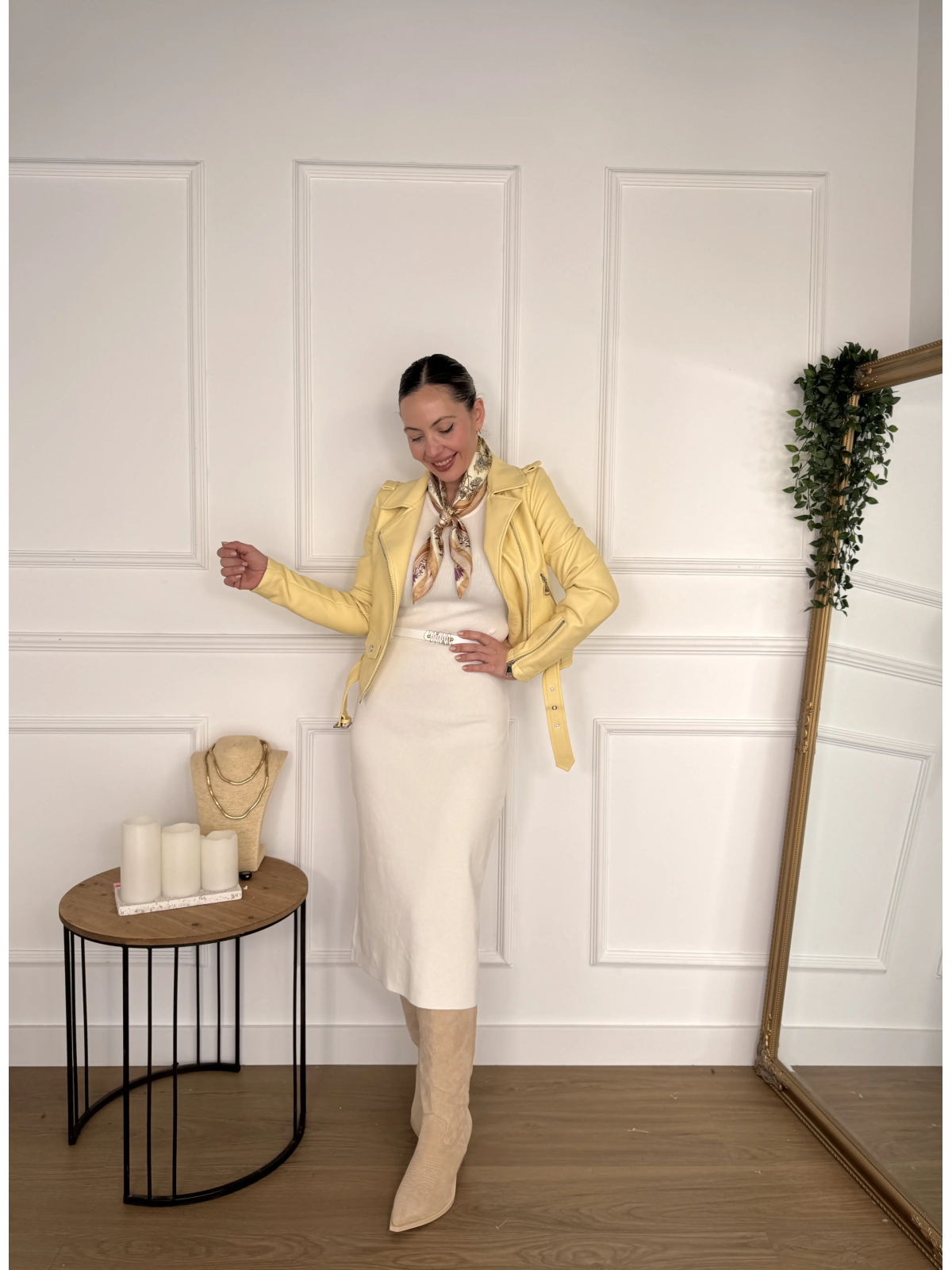 Vestido de punto ADRIANA Blanco