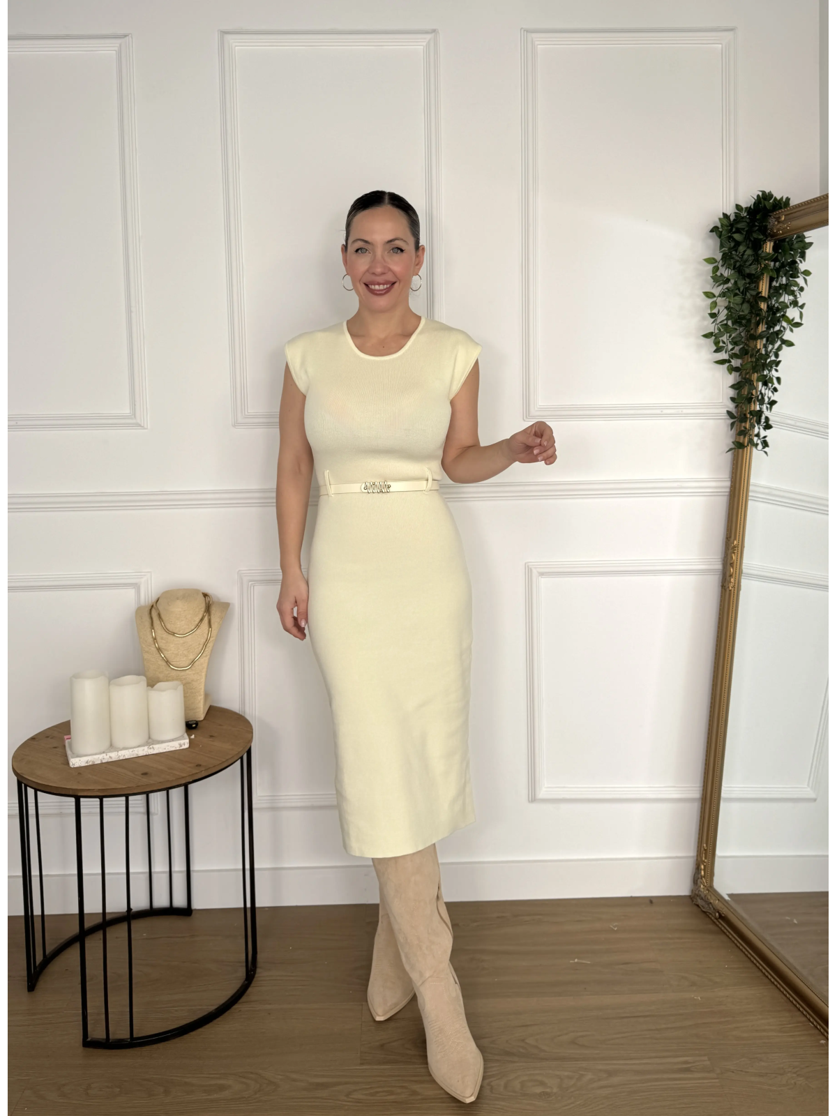 Vestido de punto ADRIANA Amarillo