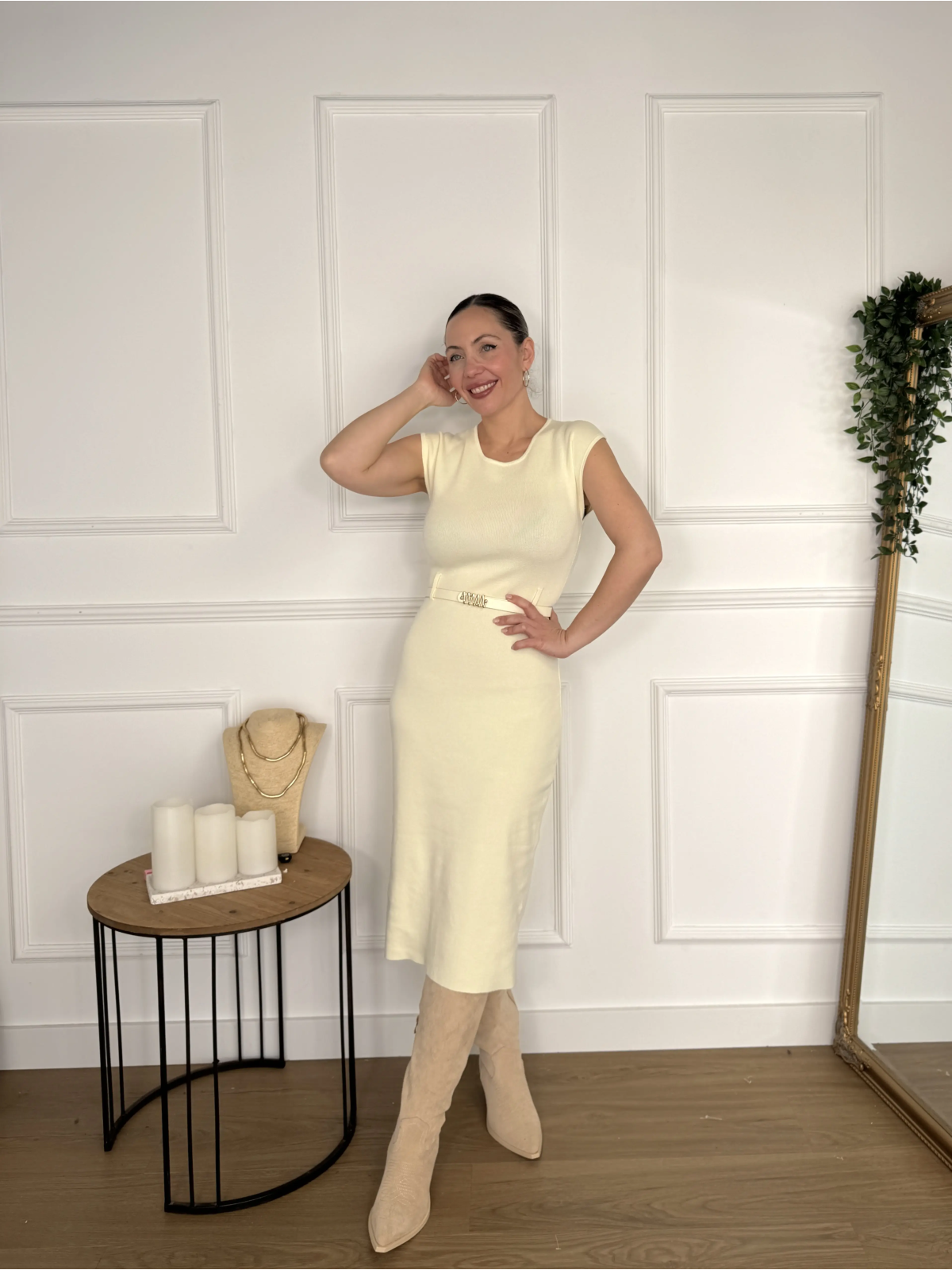 Vestido de punto ADRIANA Amarillo