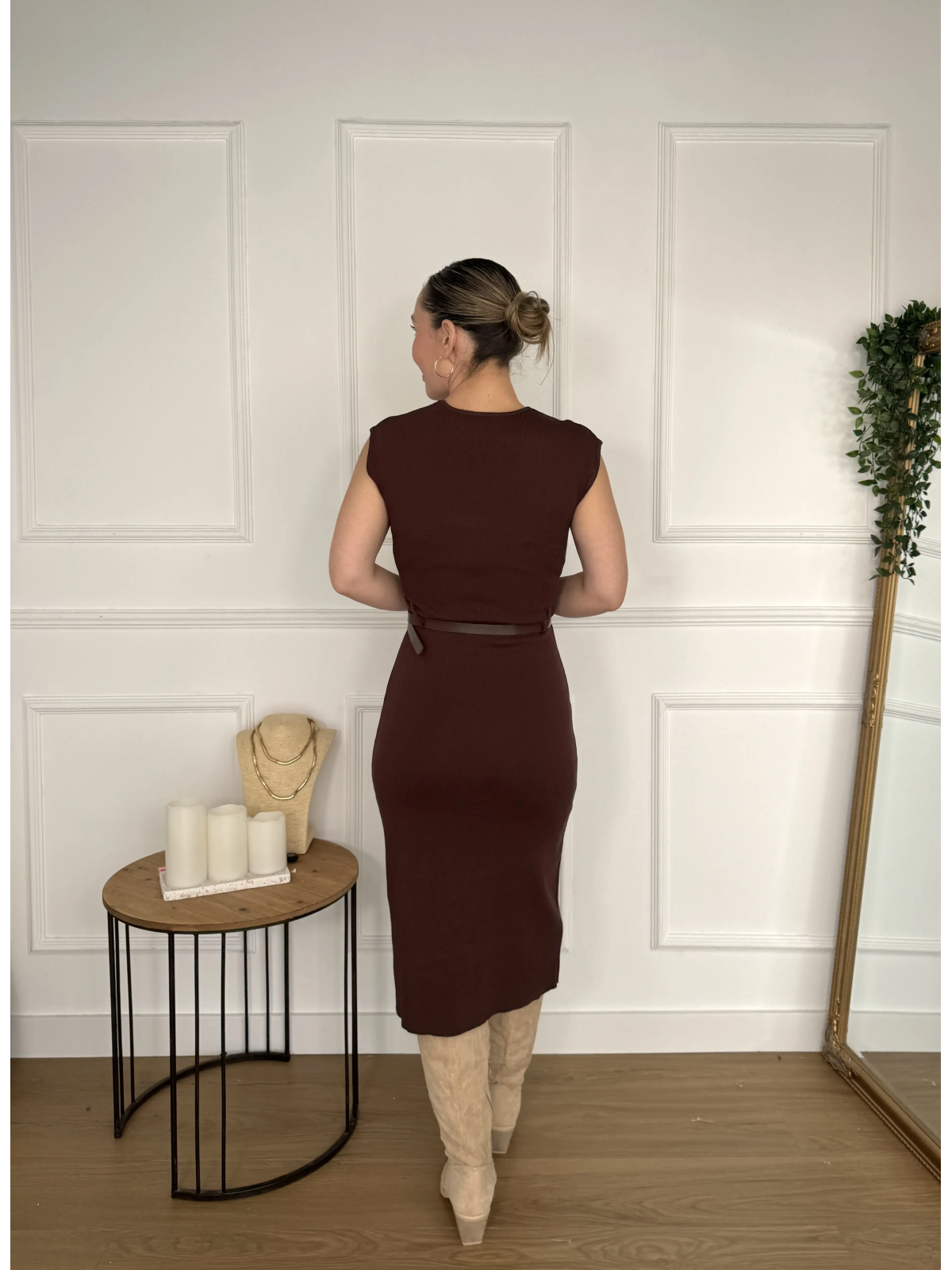 Vestido de punto ADRIANA Marrón