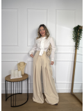 Pantalón de Pinza JESSICA Beige