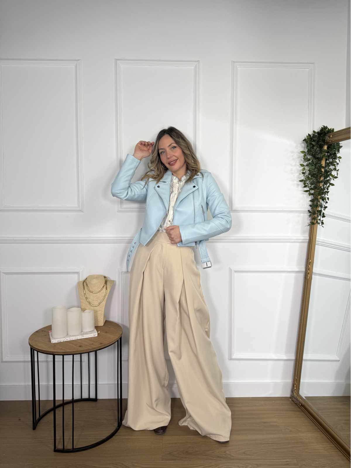 Pantalón de Pinza JESSICA Beige