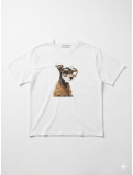 Camiseta de corte amplio con diseño central de perro.