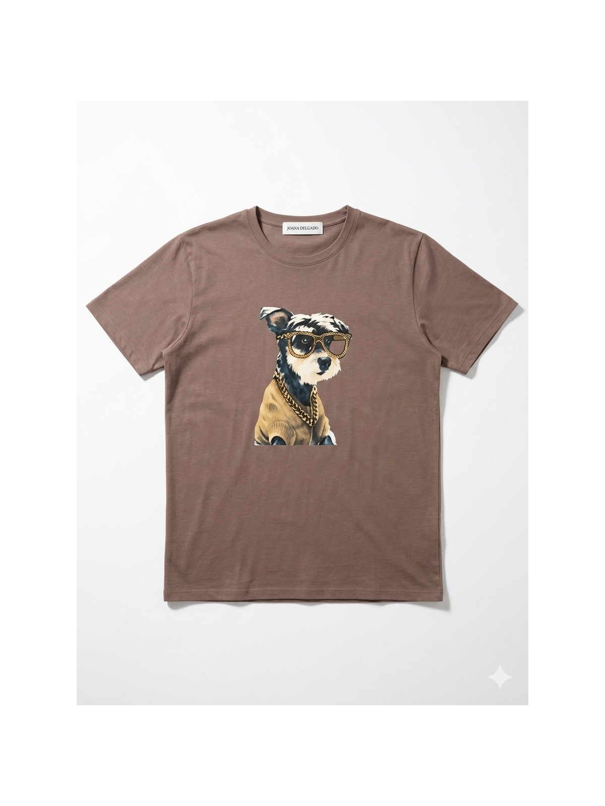 Camiseta de corte amplio con diseño central de perro.