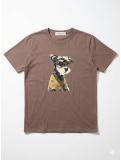 Camiseta de corte amplio con diseño central de perro.