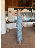 Vestido de lentejuelas MATILDE celeste