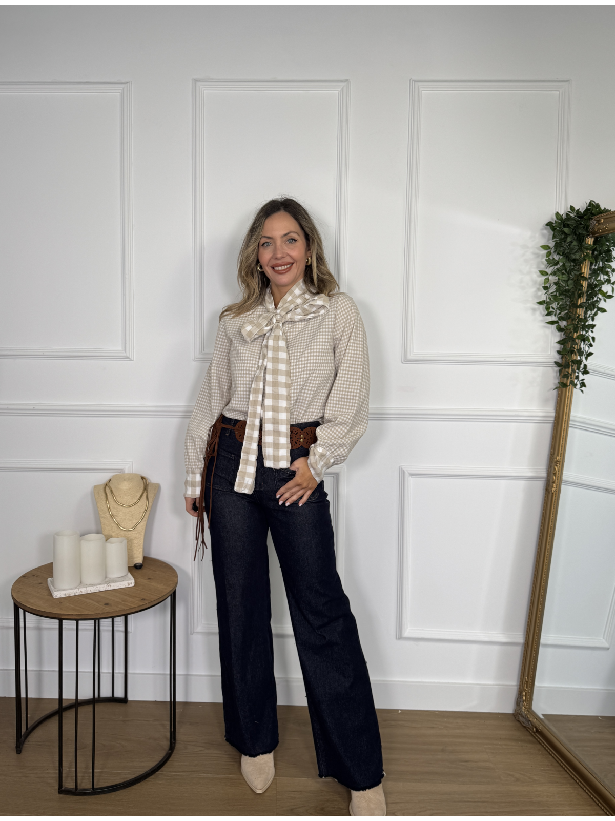 Camisa con estampado de cuadros vichy, ideal para tus looks casual.