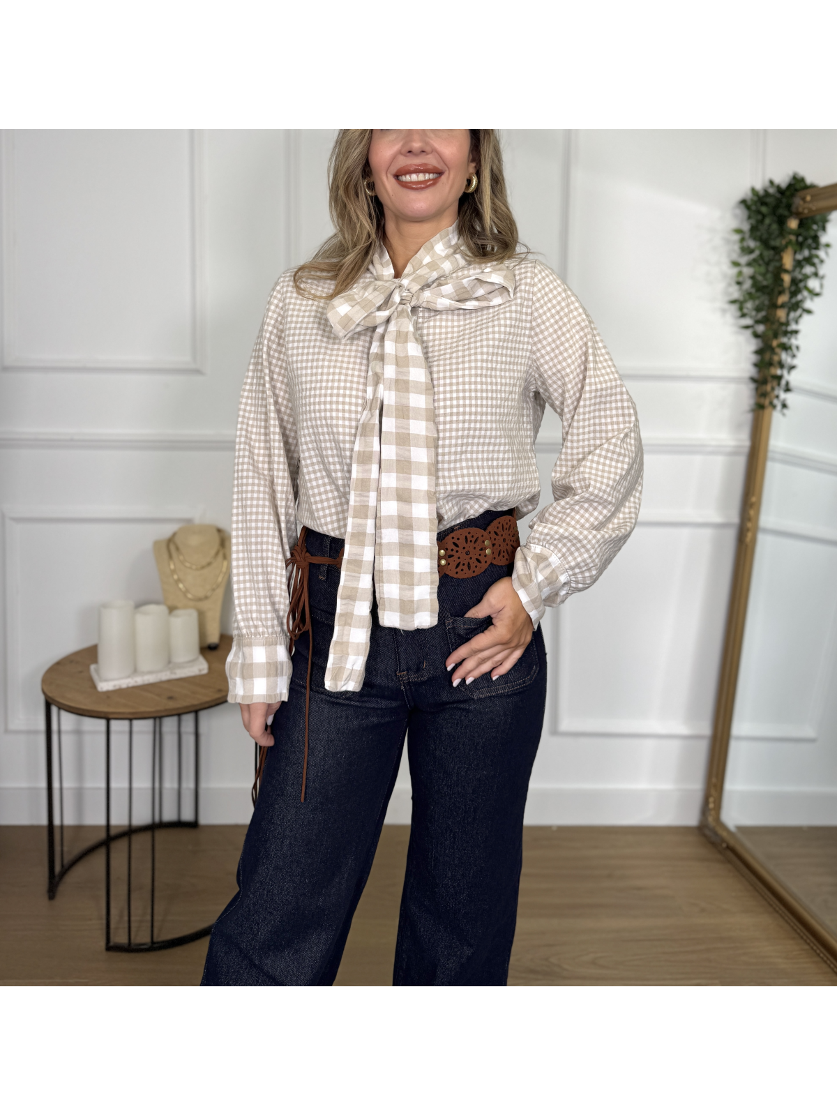 Camisa con estampado de cuadros vichy, ideal para tus looks casual.