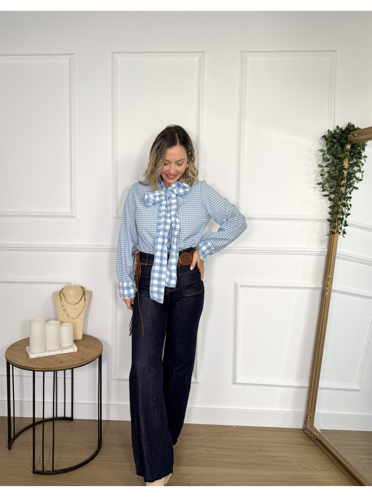 Camisa con estampado de cuadros vichy, ideal para tus looks casual.