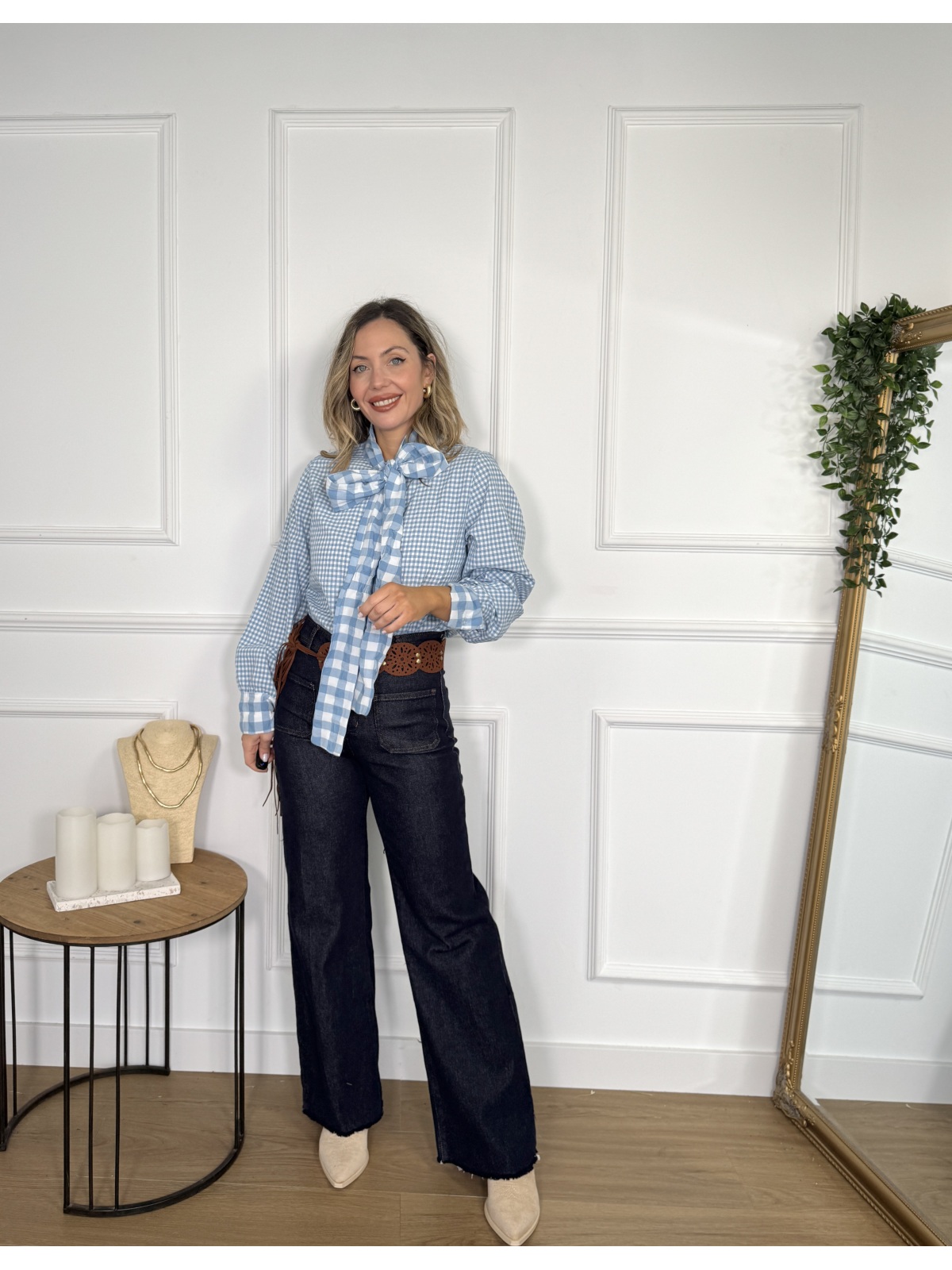 Camisa con estampado de cuadros vichy, ideal para tus looks casual.