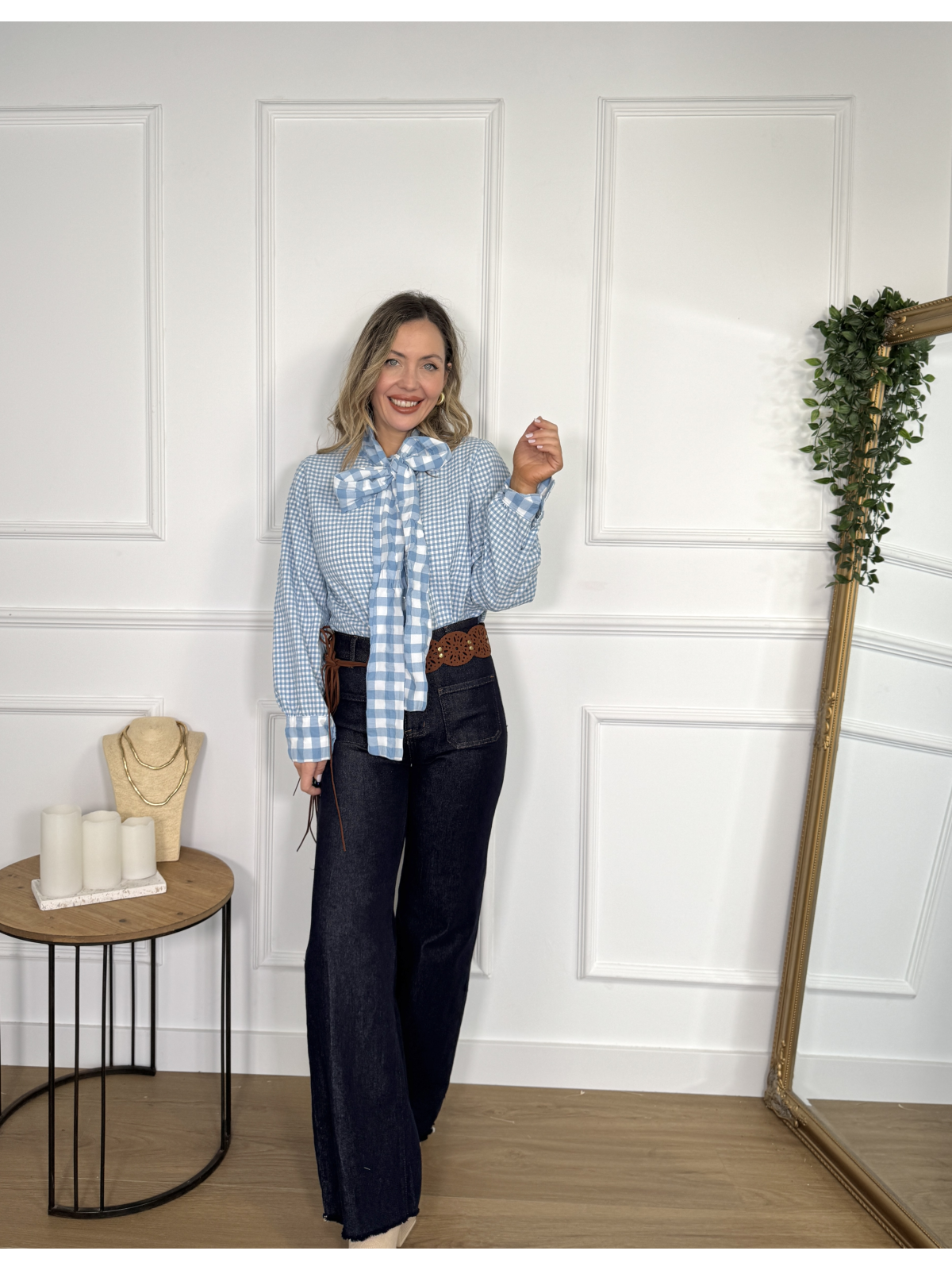 Camisa con estampado de cuadros vichy, ideal para tus looks casual.