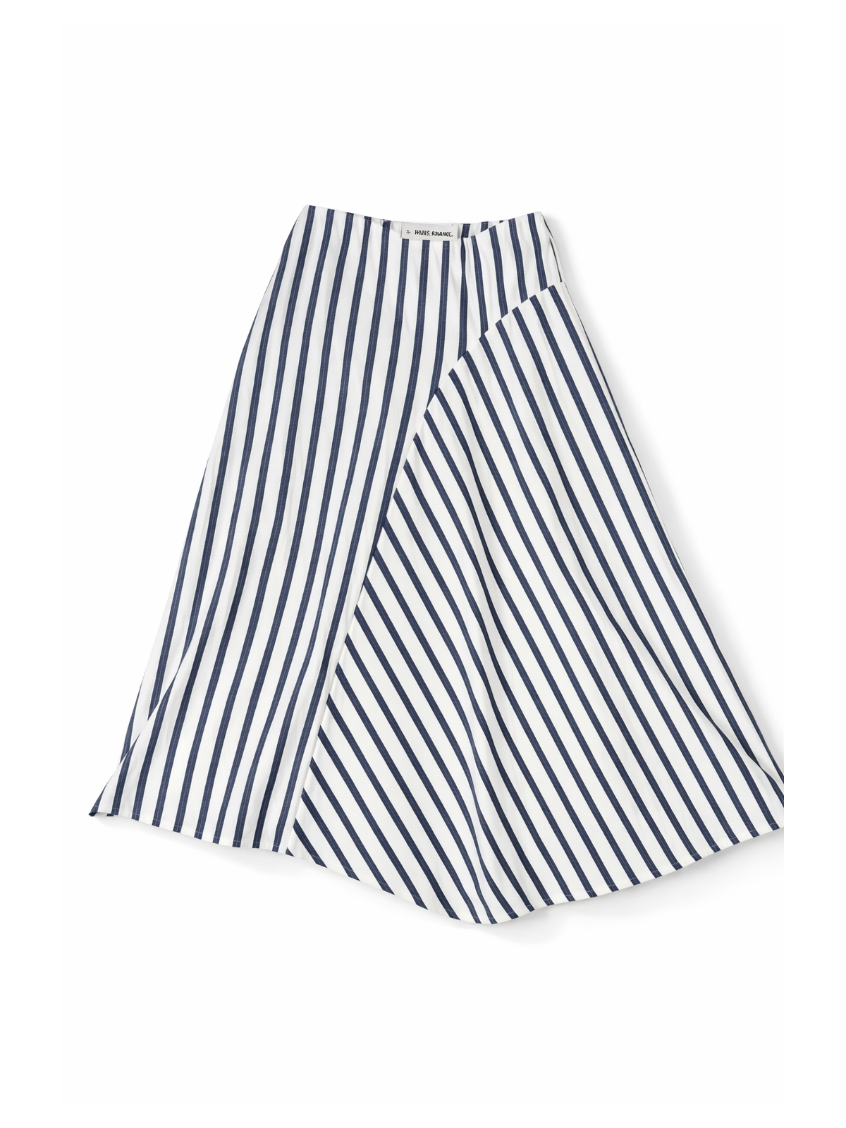 Falda midi de algodón con estampado de rayas en contraste.