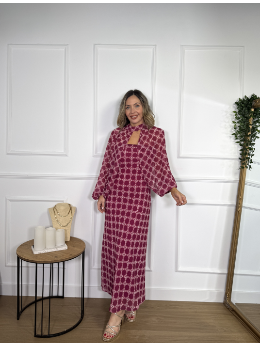 Vestido de gasa estampado con capa, ideal para invitadas de comunión,