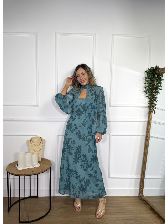 Vestido de gasa estampado con capa, ideal para invitadas de comunión,