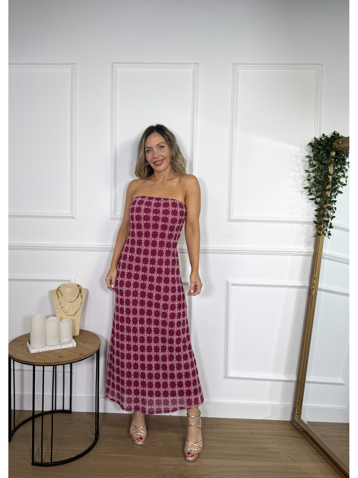 Vestido de gasa estampado con capa, ideal para invitadas de comunión,