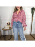 Blusa volantes VICHY roja