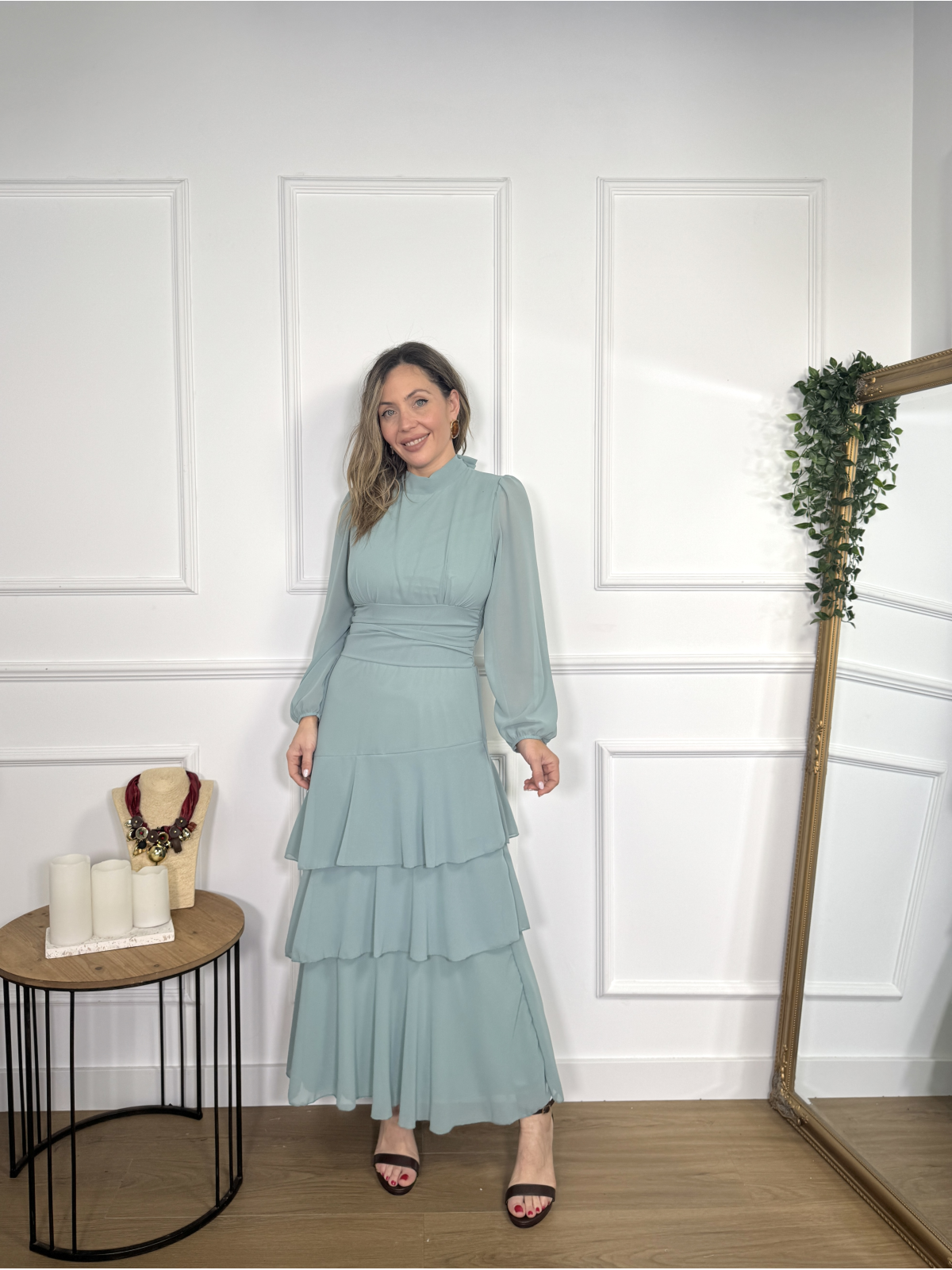 Vestido con Volantes MACARENA Verde