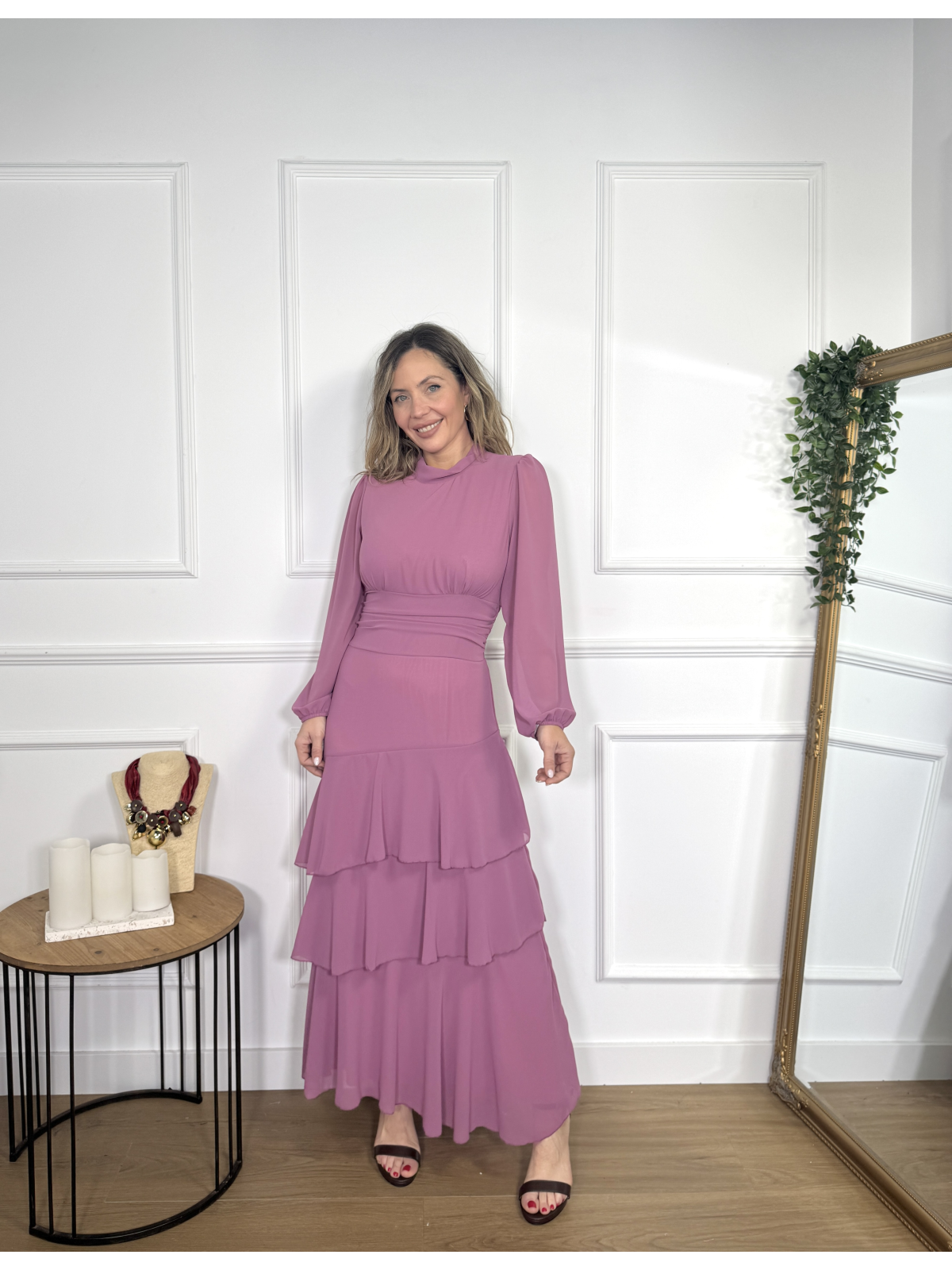 Vestido con Volantes MACARENA Rosa